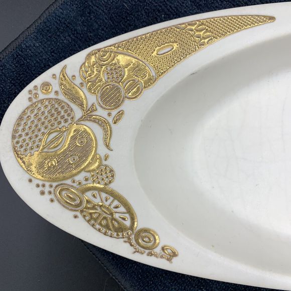 Vintage MCM Georges Briard Mid Century Modern Midas Nesting Bowl White Gold - Picture 6 of 13